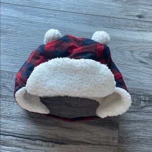 Plaid Red and Black Kids Winter Hat